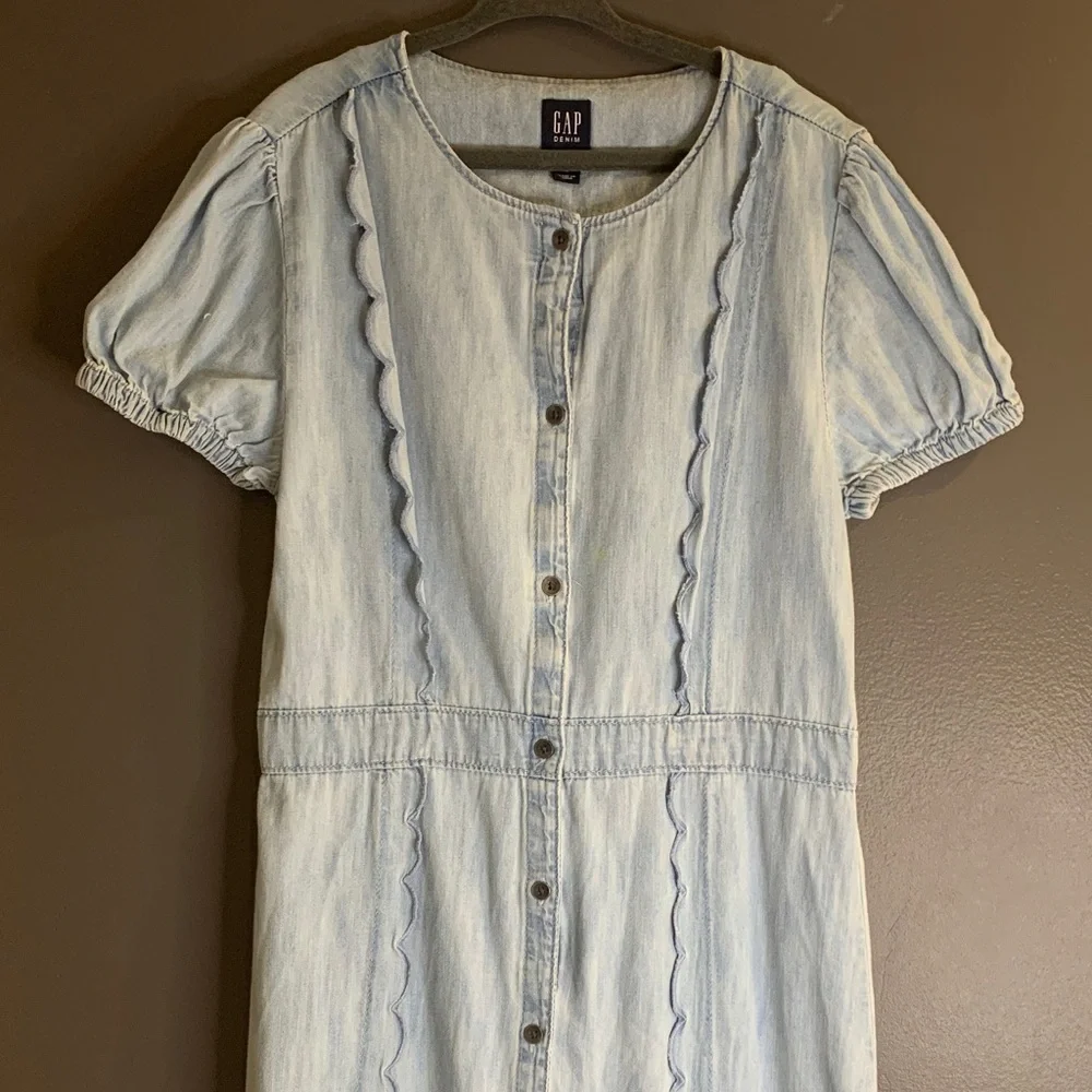 GAP Sky Blue Button-Down Dress size M - Picture 2 of 4
